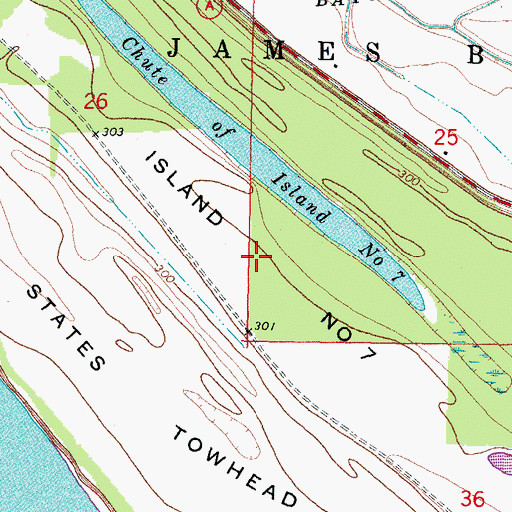 Topographic Map of Island Number 7, MO