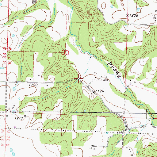 Topographic Map of Gallatin (historical), AR