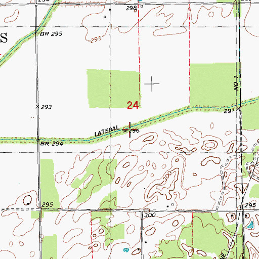 Topographic Map of Lateral Number 1, MO