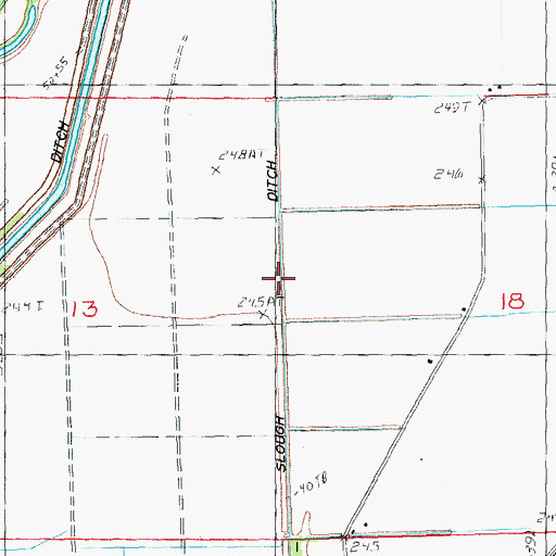 Topographic Map of Lateral Number 19, MO