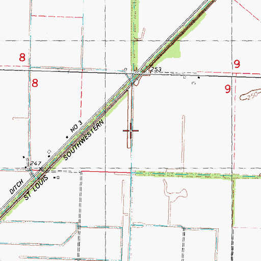 Topographic Map of Main Ditch Number 2, MO