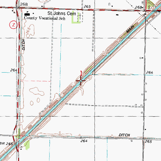 Topographic Map of Main Ditch Number 8, MO