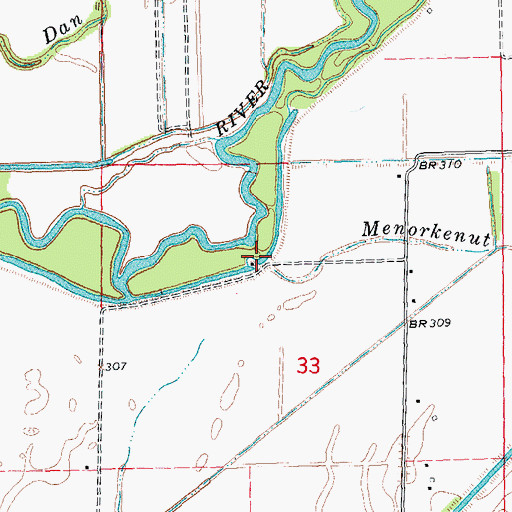 Topographic Map of Menorkenut Slough Number 16, MO