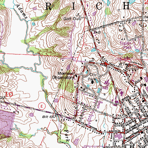 Topographic Map of Morrison Observatory, MO