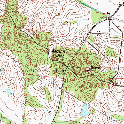 Topographic Map of Mount Tabor, MO