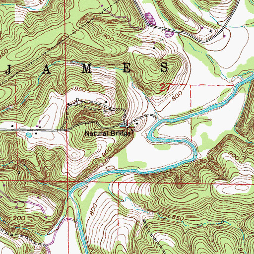Topographic Map of St James Natural Bridge, MO