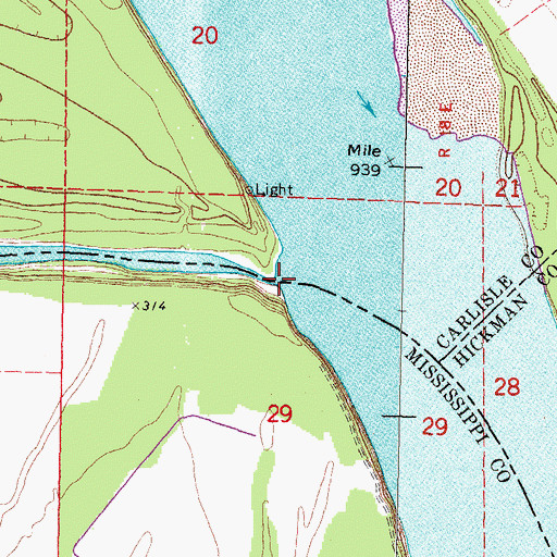 Topographic Map of Number 3 Chute, MO