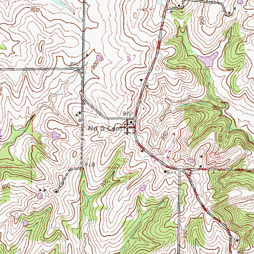 Topographic Map of Number 6 Cemetery, MO