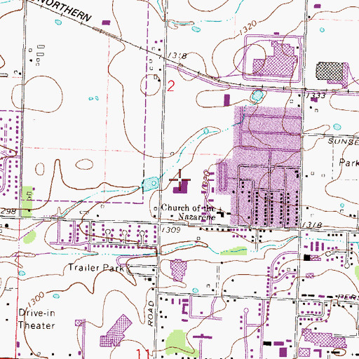 Topographic Map of Grace Hill Elementary School, AR