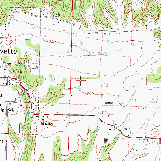 Topographic Map of Gravette High School, AR