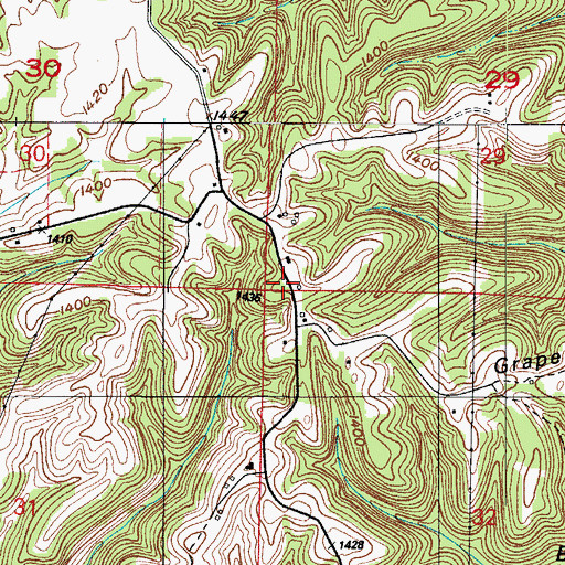 Topographic Map of Reeds Spring Lookout Tower (historical), MO
