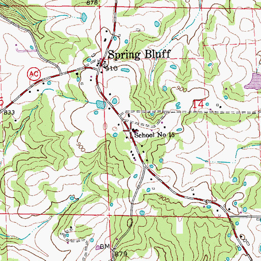 Topographic Map of School Number 15, MO