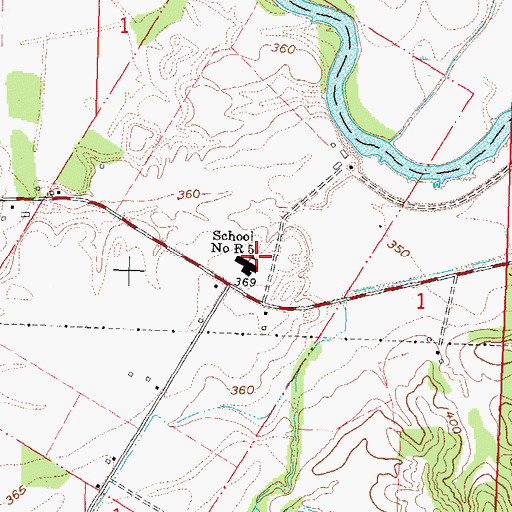 Topographic Map of School Number R 5, MO