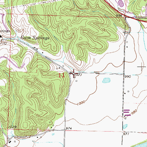 Topographic Map of Gum Springs Hollow, AR