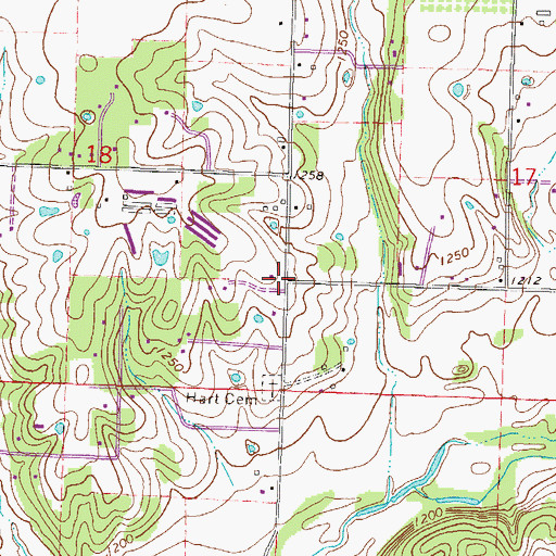 Topographic Map of Hart (historical), AR