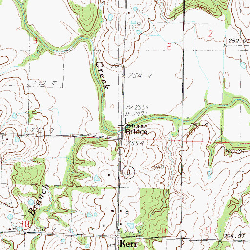 Topographic Map of Stoner Bridge, MO