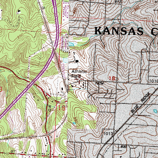 Topographic Map of Turner Golf Course, MO