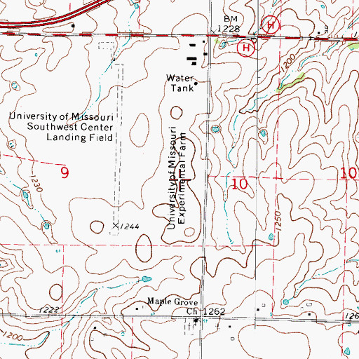 Topographic Map of University of Missouri Experimental Farm, MO