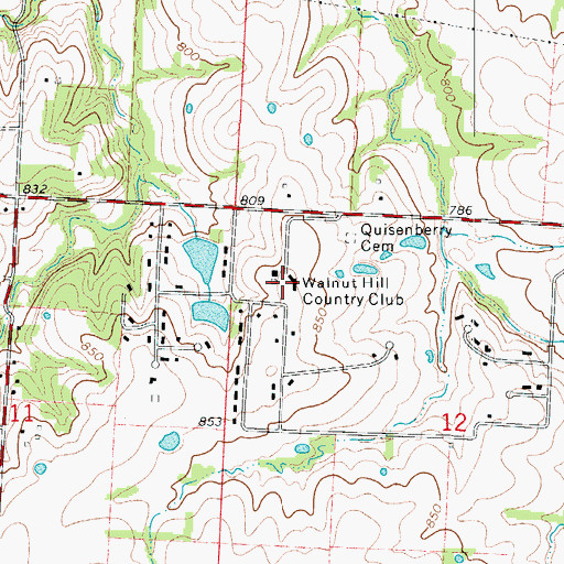 Topographic Map of Walnut Hill Country Club, MO