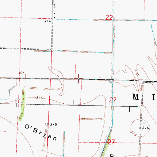 Topographic Map of Lateral Number 1, MO