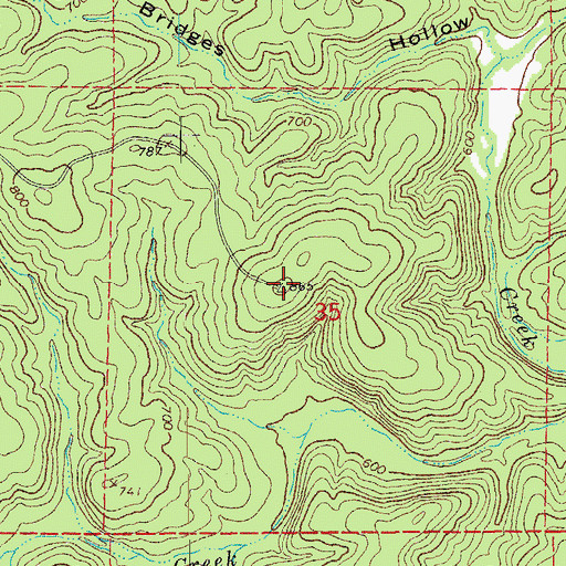 Topographic Map of Baldy Lookout Tower (historical), MO