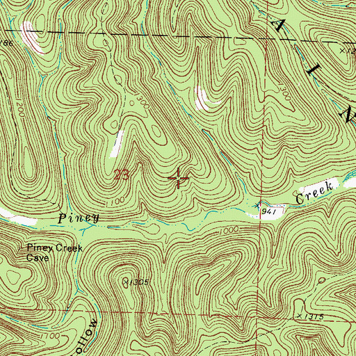 Topographic Map of Lake Trail, MO