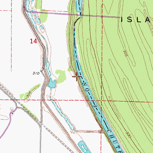 Topographic Map of Lucas Landing (historical), MO