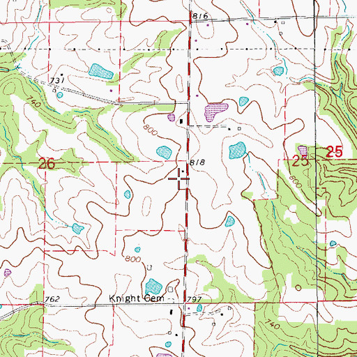 Topographic Map of Vivian School (historical), MO