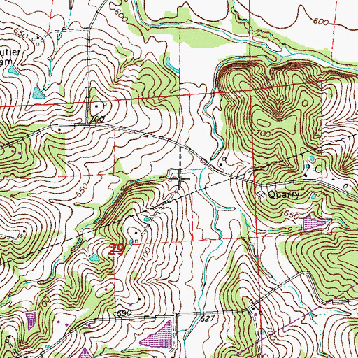 Topographic Map of Adams School, MO
