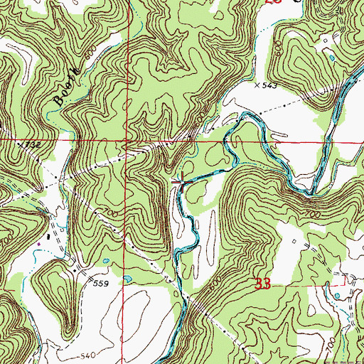 Topographic Map of Craghead Branch, MO