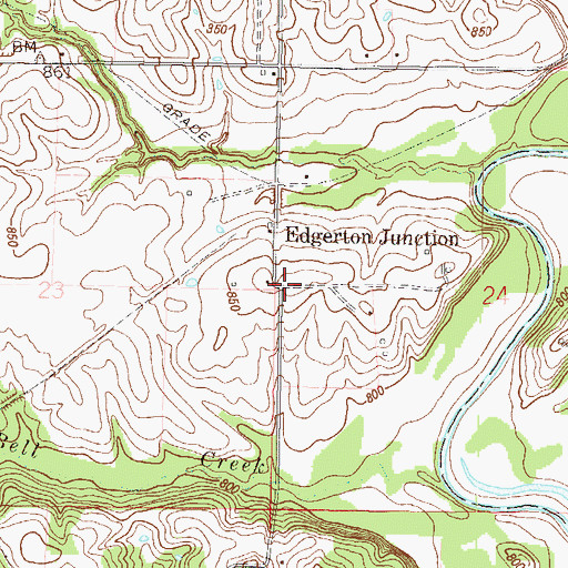 Topographic Map of Edgerton Junction, MO