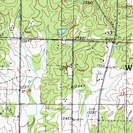 Topographic Map of Niece Church, MO