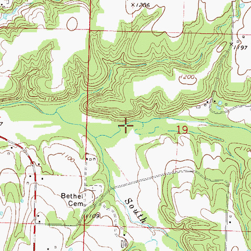 Topographic Map of Holts Mill (historical), AR