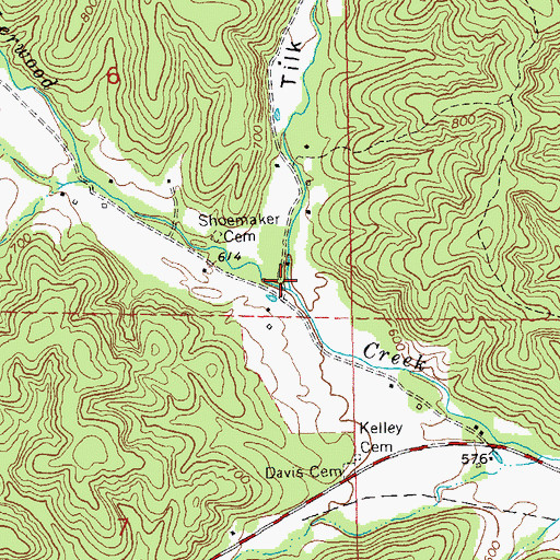 Topographic Map of Tilk Hollow, MO