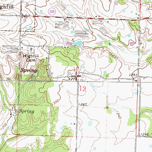 Topographic Map of Hoover (historical), AR
