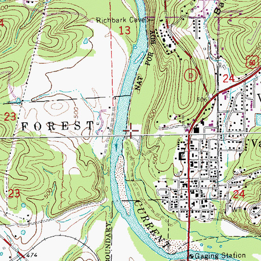 Topographic Map of Watercress Spring Picnic Grounds, MO