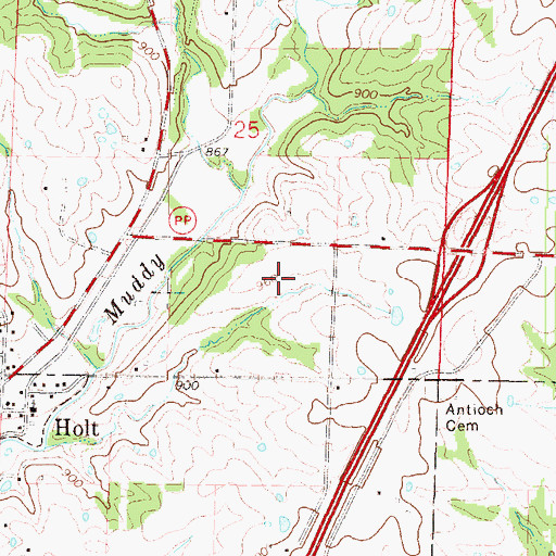 Topographic Map of Major, MO