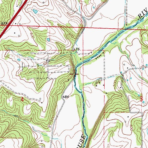 Topographic Map of Shawneetown Ford (historical), MO