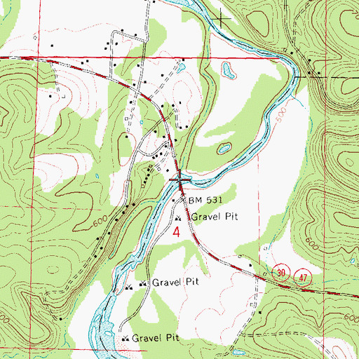 Topographic Map of Pond Ford (historical), MO