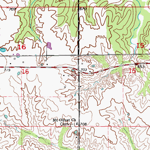 Topographic Map of Argola, MO