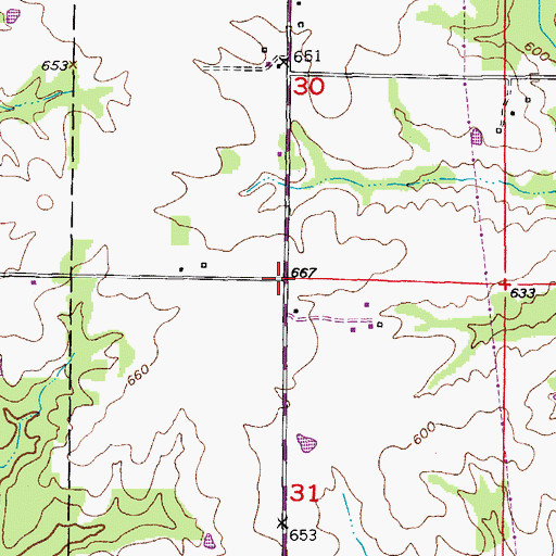 Topographic Map of Laura, MO