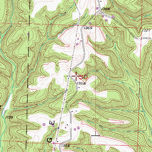 Topographic Map of Lawing (historical), MO