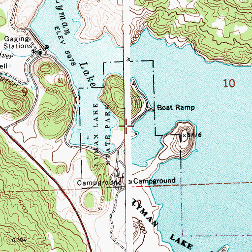 Topographic Map of Lyman Lake State Park, AZ