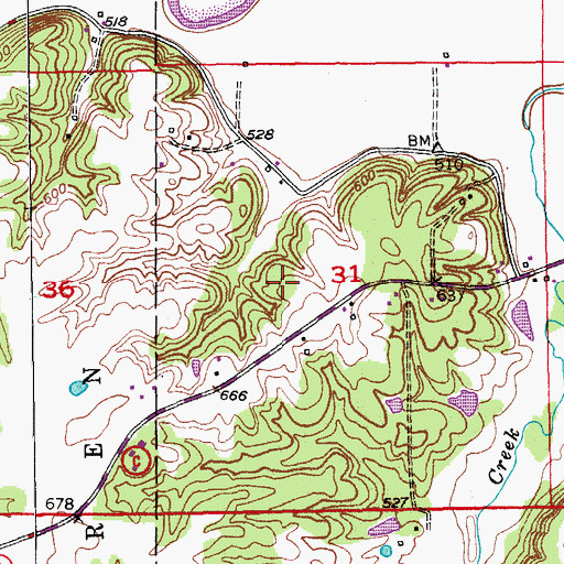 Topographic Map of Slees Mills, MO