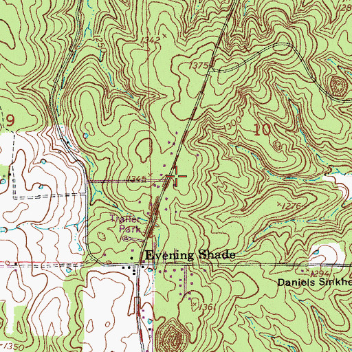 Topographic Map of Rodeo Stadium, MO