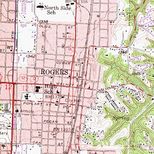 Topographic Map of House of God, AR