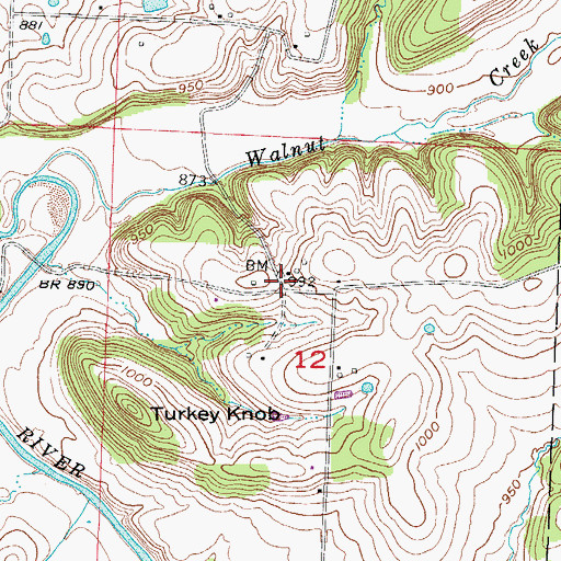 Topographic Map of Orleans (historical), MO
