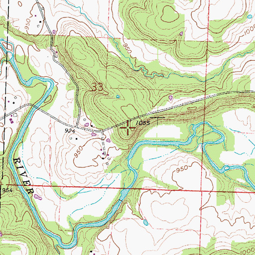 Topographic Map of West Bend, MO