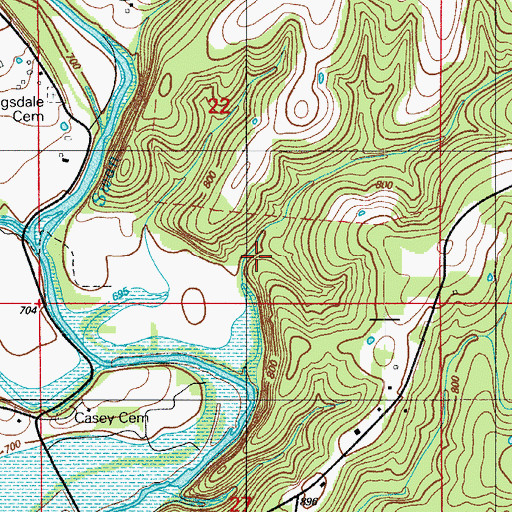 Topographic Map of McFarland (historical), MO
