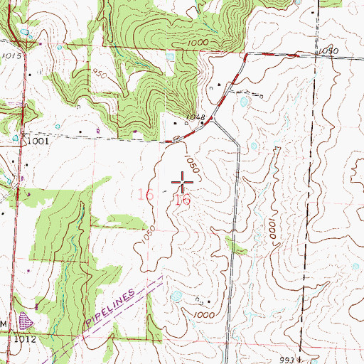Topographic Map of Hicks City, MO